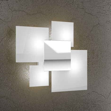 Applique Contemporanea Shadow Metallo E Vetro Bianco 4 Luci E27 46Cm (1/3)