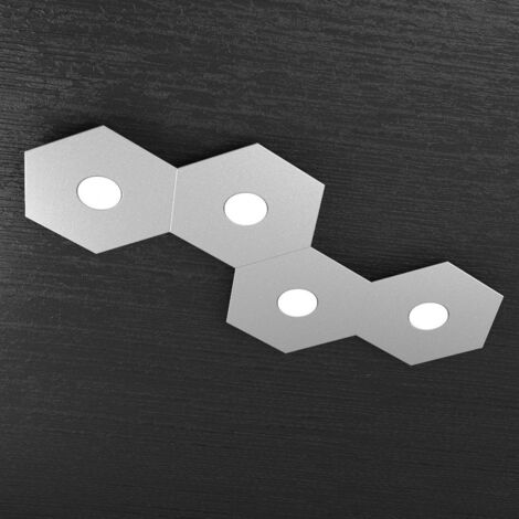 Plafoniera Moderna Hexagon Metallo Grigio 4 Luci Led 12X4W (1/5)
