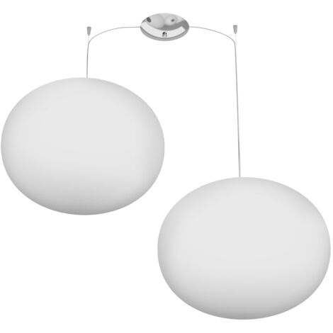 Sospensione Contemp Decentratori Soft Metallo Cromo Vetro Opaco 2 Luci E27 (1/3)