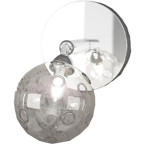 Applique Contemporanea Super Ball Metallo Cromo Vetro Pirex 1 Luce G9 (1/3)