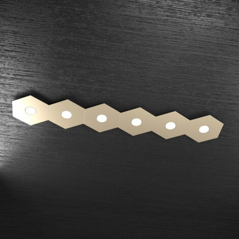 Plafoniera Moderna Hexagon Metallo Sabbia 6 Luci Led 12X6W (1/4)