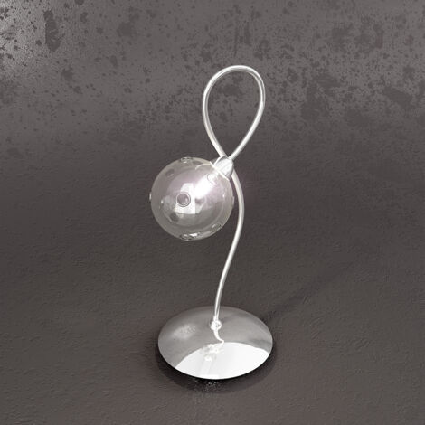 Lampada Scrivania Contemporanea Super Ball Metallo Cromo Vetro Pirex 1 Luce G9 (1/2)
