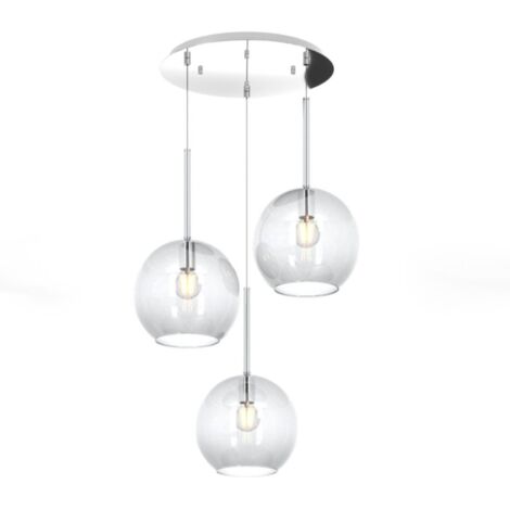 Plafoniera moderna top light future 1155 s3 tg e27 led vetro pirex soffiato lampada soffitto, vetro trasparente (1/5)