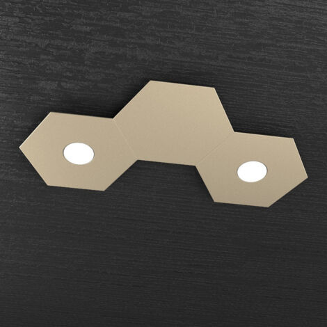 Plafoniera Moderna 3 Moduli Hexagon Metallo Sabbia 2 Luci Led 12X2W (1/5)