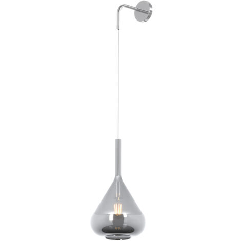 Applique Contemporanea Kona Metallo Cromo Vetro Fumè 1 Luce E27