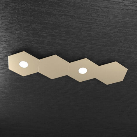 Plafoniera Moderna 4 Moduli Hexagon Metallo Sabbia 2 Luci Led 12X2W (1/5)