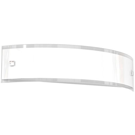 Applique Contemporanea Linear Metallo E Vetro Bianco 2 Luci E27 50Cm