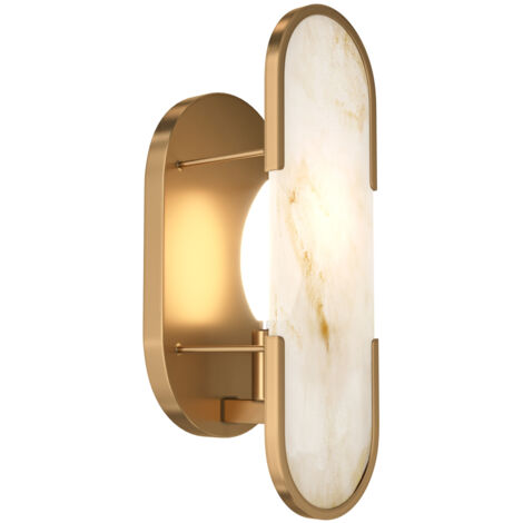Applique Da Parete Moderna In Cristallo E Oro Spazzolato - NICRX 52 Cm Con Attacco G9 A Bocciolo