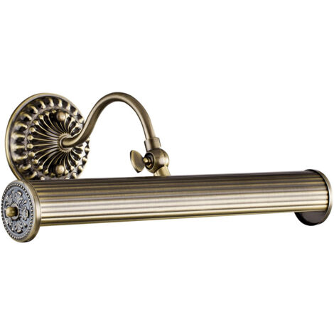 Applique Da Parete Classico Renoir Metallo Bronzo 2 Luci E14 25W