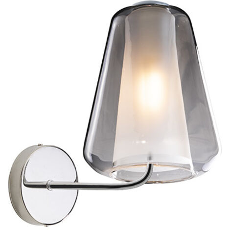Applique Contemporanea Double Skin Gamma Metallo Cromo Vetro Fumè 1 Luce E27 (1/2)