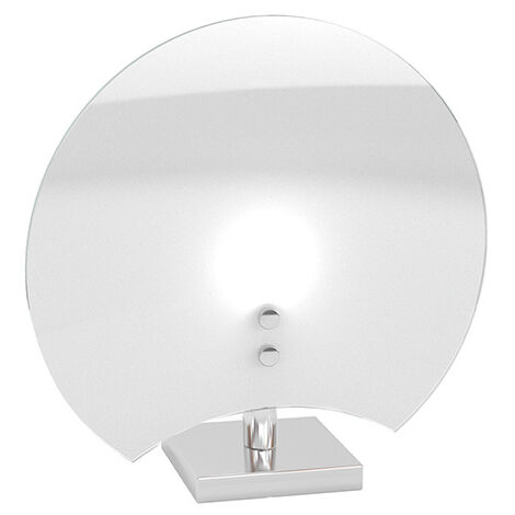 Abatjour Contemporaneo Clover Metallo Cromo Vetro Bianco 1 Luce G9 (1/2)