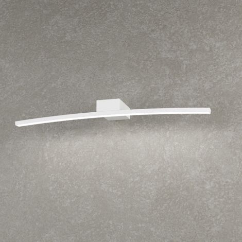 Applique Moderna Curved Metallo Bianco Diffusore Bianco Led 6W Calda 50Cm (1/6)