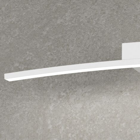Applique Moderna Curved Metallo Bianco Diffusore Bianco Led 6W Naturale 50Cm