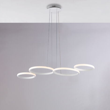 Sospensione Moderna Atena Alluminio Bianco Led Integrato 48 W Cct E Telecomano (1/4)