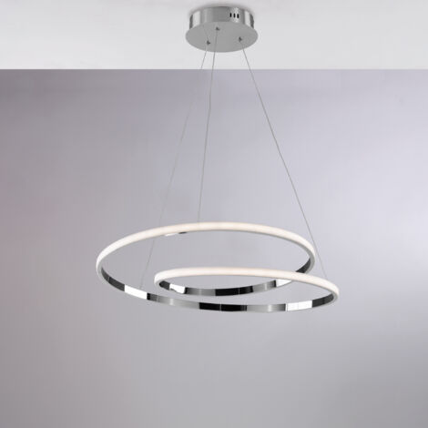 Plafoniera Moderna Malena Con Led Integrato Metallo E Alluminio Cromo Lucido (1/4)