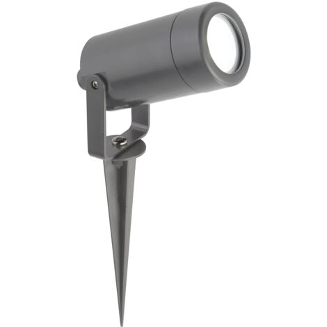 Faretto Picchetto Moderno Spikey Policarbonato Grigio Trasparente 1 Luce Gu10 (1/5)