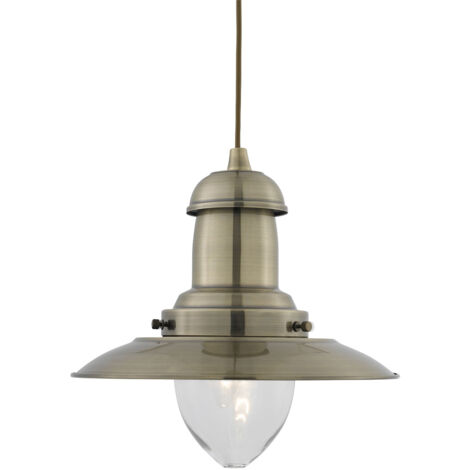 Sospensione Rustico-Country Fisher Man Acciaio Adjustable Vetro 1 Luce E27 (1/5)