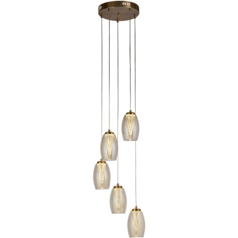 Searchlight Cyclone Lampadario a 5 luci in bronzo, bicchiere di champagne (1/5)