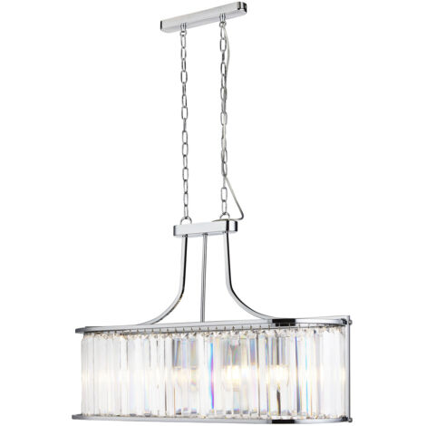 Searchlight Victoria - Lampada a sospensione a 5 barre cromate, con vetro, attacco E27 (1/5)