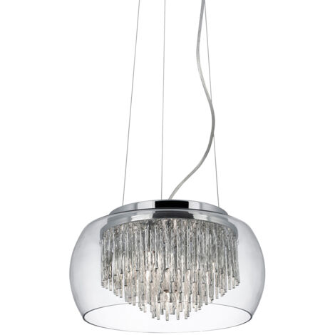 Searchlight Curva - Sospensione a soffitto a 4 luci cromo, vetro, G9 (1/4)
