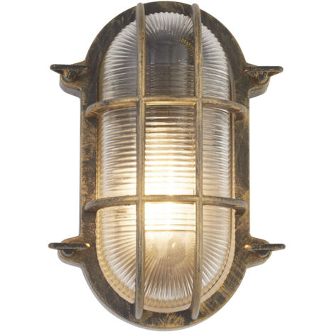 Lampada Da Giardino Ribadeo In Stile Vintage - Palo Da Esterno In Alluminio Nero/Oro Con Paralume In Vetro, Altezza 110 Cm, IP44, Attacco E27