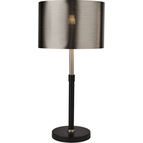 Lampada Da Scrivania Rachele Acciaio Nero Policarbonato Cromo 1 Luce E27