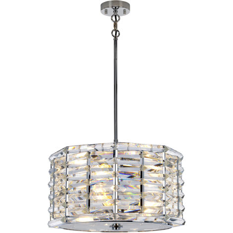Lampada a sospensione a 4 luci Elstead Shoal, nichel lucido, attacco E27 (1/5)