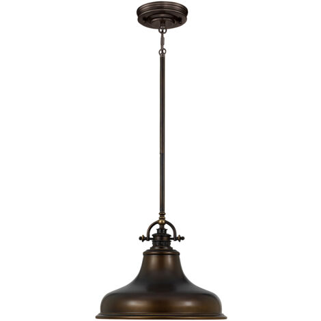 Elstead Emery - Sospensione a soffitto a cupola a 1 luce Bronzo palladiano, E27 (1/5)