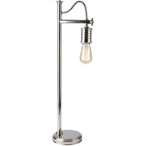 Lampada Da Scrivania Contemporanea Douille Acciaio Nichel Lucido 1 Luce E27 (1/5)
