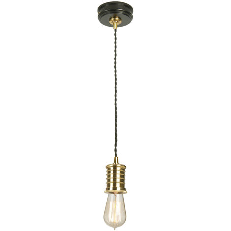 Sospensione Contemporanea Douille Ottone Nero Ottone Lucido Ottone 1 Luce E27 (1/4)