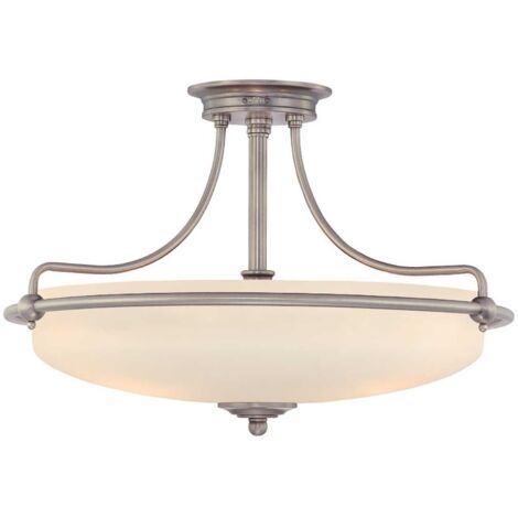 Lampada A Soffitto Contemporanea Griffin Metallo Nichel Antico 4 Luci E27