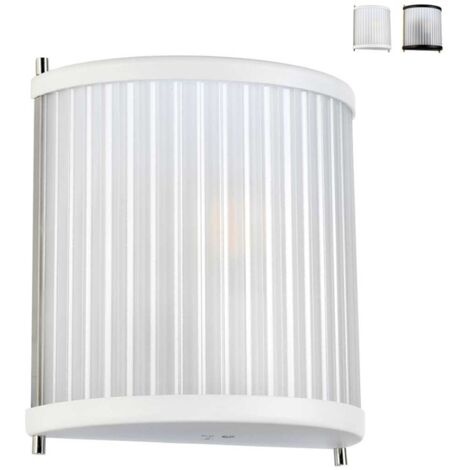 Applique Contemporanea Corona Acciaio Bianco Satinato Vetro Nichel 1 Luce E27 (1/5)