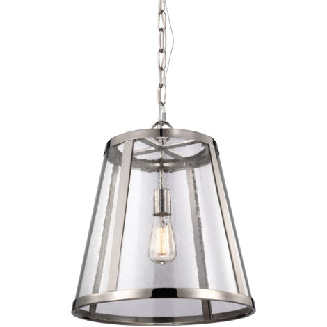 Sospensione Contemporanea Harrow Alluminio Nichel Lucido Vetro E27 D40,6Cm (1/5)