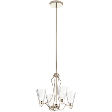 Elstead Kichler Kayva Plafoniera a sospensione a LED multibraccio integrata Nichel lucido, 3000K, IP44 (1/5)