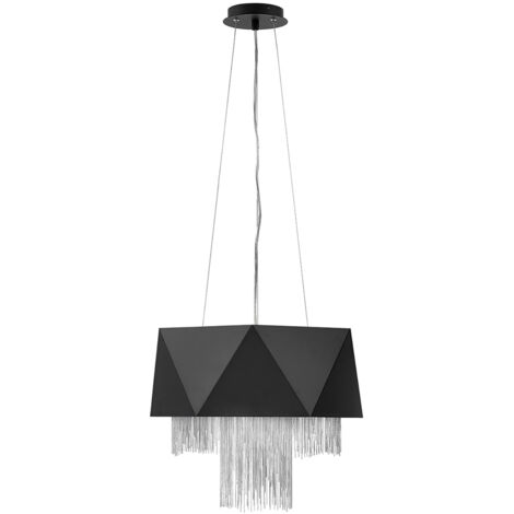 Lampadario Contemporaneo Zuma In Acciaio Nero Satinato Argento 6 Luci E27 (1/3)