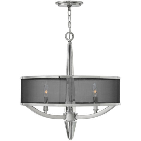 Lampadario Contemporaneo Ascher Acciaio Nichel Lucido Cristallo 3 Luci E14 (1/5)