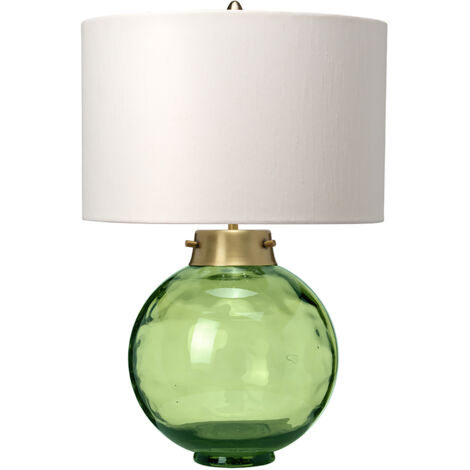 Lampada Scrivania Contemporanea Kara Vetro Metallo Ottone Vetro Verde 1 Luce E27 (1/3)