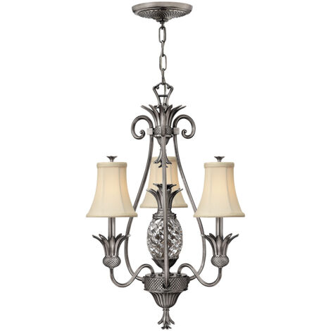 Lampadario Contemporaneo Plantation Acciaio Nichel Antico Vetro 4 Luci E14 (1/5)