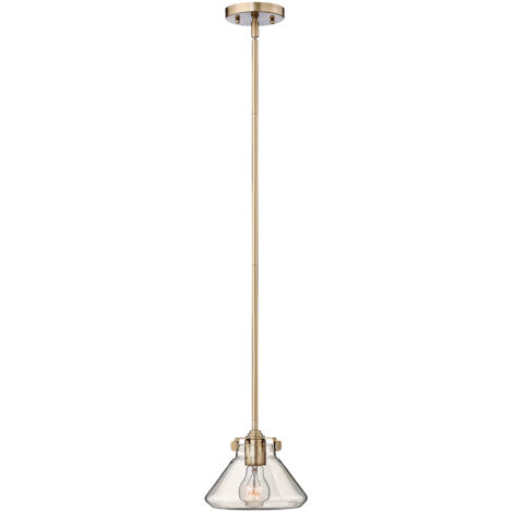 Lampada a sospensione caramello spazzolato in vetro trasparente – 1 luce E27 – Design vintage per interni – Perfetta per ambienti eleganti – Elstead (1/4)