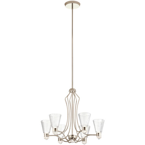 Elstead Kichler Kayva Plafoniera a sospensione a LED multibraccio integrata Nichel lucido, 3000K, IP44 (1/5)