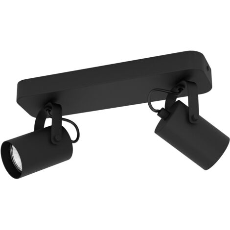 Lampada soffitto eglo LED nero 2 faretti 3W (1/5)