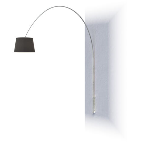 Piantana Contemporanea Turning Metallo Cromo Diffusore Nero 1 Luce E27
