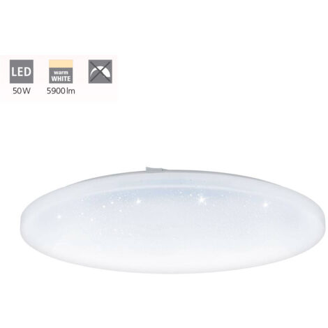 Plafoniera Moderna Frania-S Acciaio Bianco Luce Led Integrato 50W Ip20