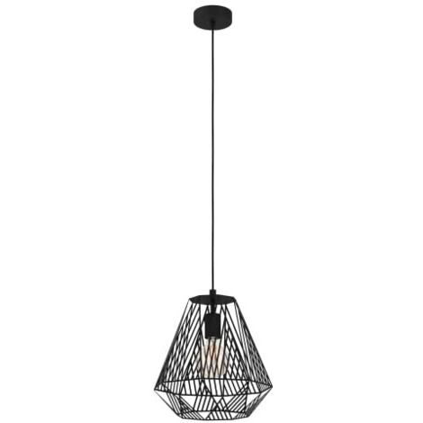 Lampadario A Sospensione Vintage Stype Acciaio Nero 1 Luce E27 (1/2)