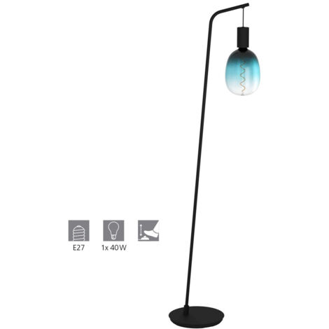 Piantana Vintage Cranley Acciaio Nero 1 Luce E27