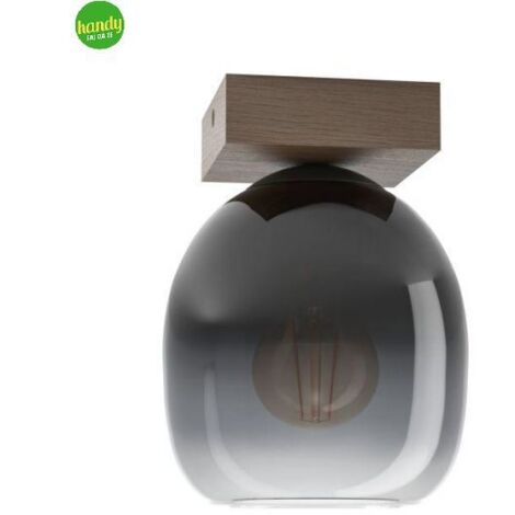 Plafoniera Filago Eglo 1xE27 Nero Vetro Grigio