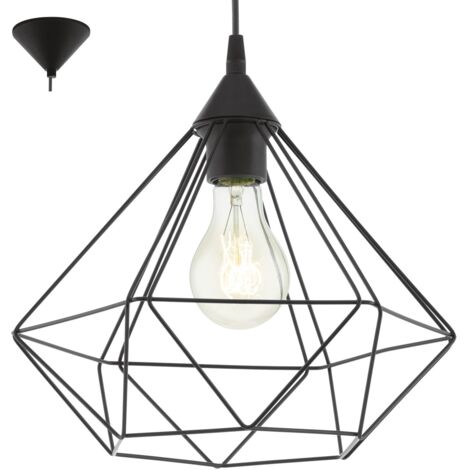 Lampada a sospensione 32,5 cm x H 110 cm in metallo color nero 220-240 V IP20 - Eglo Tarbes