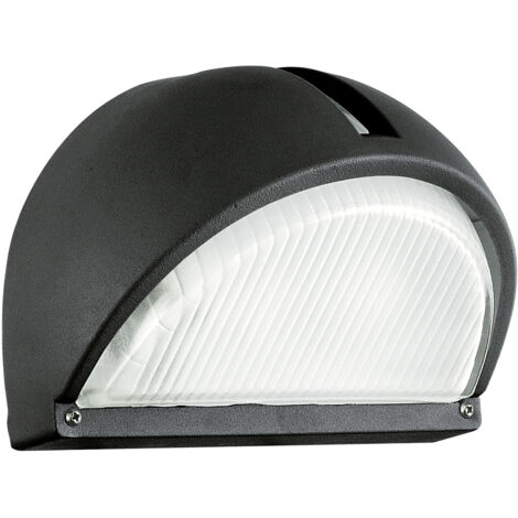 Applique Esterno Contemporanea Onja Alluminio Nero Vetro Bianco 1 Luce E27 (1/8)
