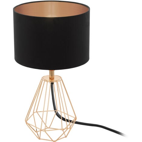 Lampada Da Tavolo Carlton 2 Acciaio Rame 1 Luce E14