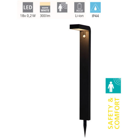 Paletto Solare Esterno Moderno Baracconi Alluminio Nero Led (1/4)